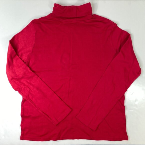 White Stag Womens Long Sleeve Red Cotton Turtleneck Top Size XL 16-18 - Picture 2 of 8
